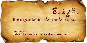 Baumgartner Árvácska névjegykártya